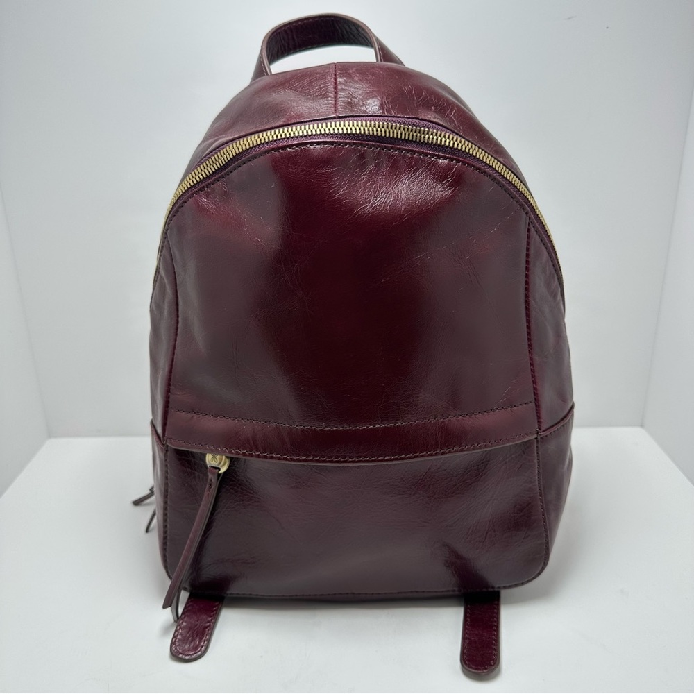 HOBO Genuine Leather Mini Bagpack Eggplant Color Adjustable Strap